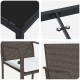Sonata H 3-членен комплект за хранене на открито с възглавници - Кафяв ратан