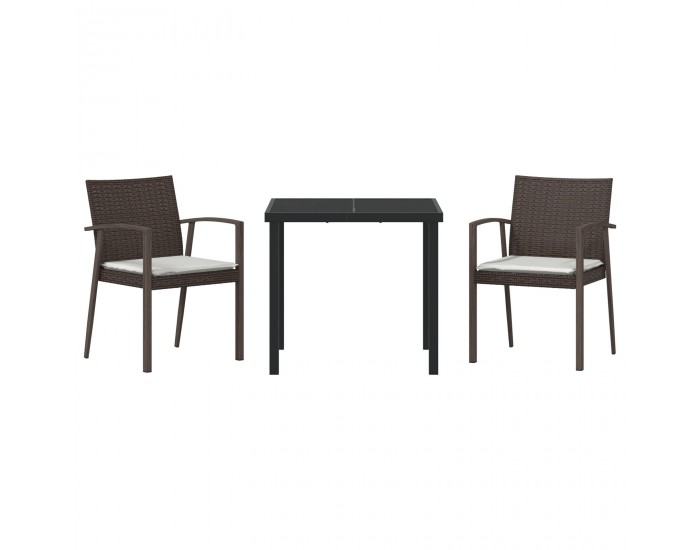 Sonata H 3 Часова Градинска Трапезария с Възглавници Кафяв Полиротан