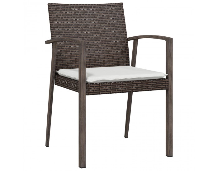 Sonata H 3 Часова Градинска Трапезария с Възглавници Кафяв Полиротан