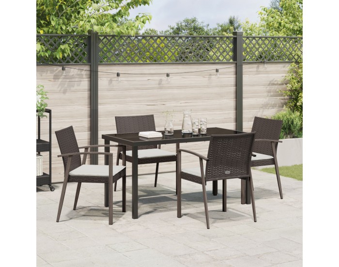 Sonata H 5 Часова Градинска Трапеза с Възглавници Кафяв Полиратан