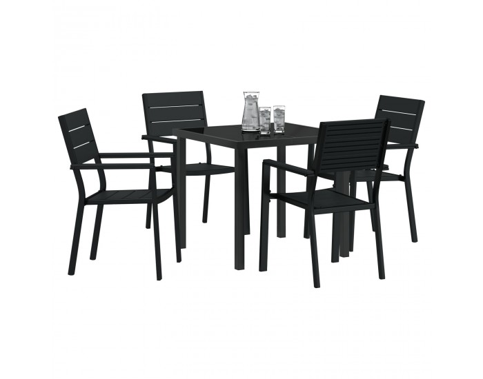 Sonata H 5 частен комплект за хранене в градината черен HDPE