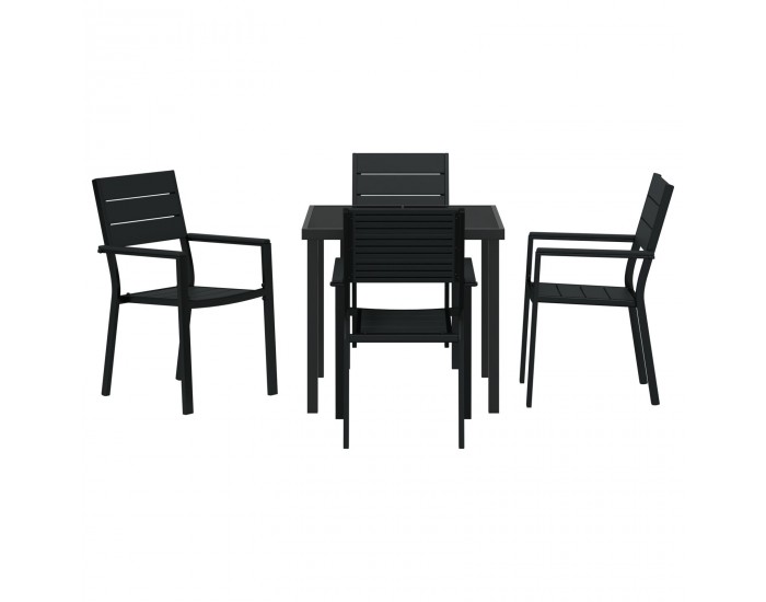 Sonata H 5 частен комплект за хранене в градината черен HDPE