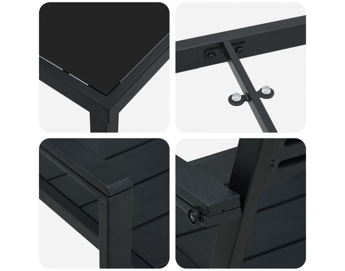 Sonata H 5 части Градински обеден комплект Черен HDPE