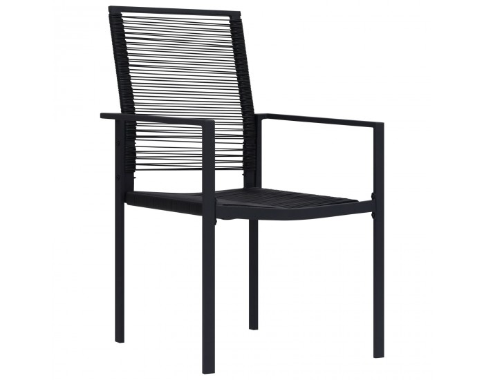 Sonata H 5 частен комплект градински мебели Черен PVC Ратан