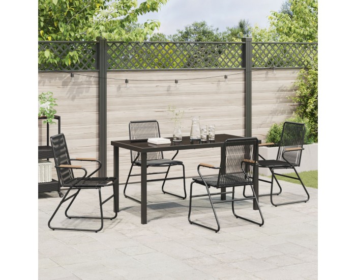 Sonata H 5 частен комплект за градинско хранене Черен PVC ратан