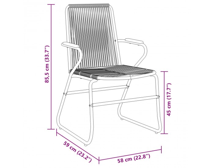 Sonata H 5 частен комплект за градинско хранене Черен PVC ратан