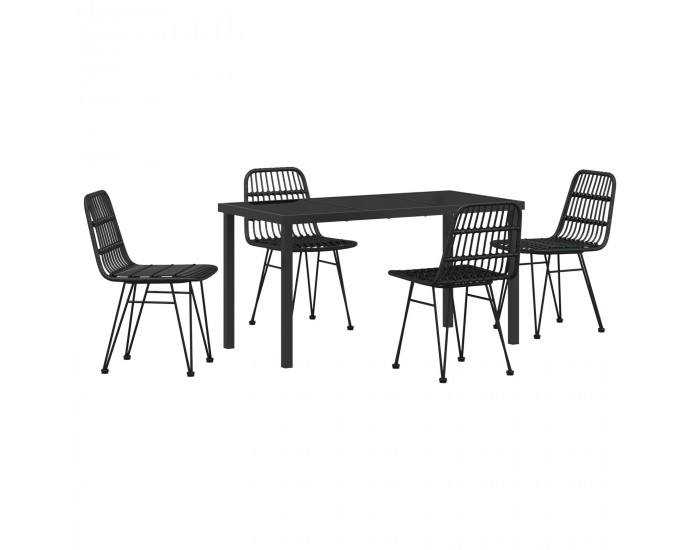 Sonata H 5 Частен комплект градински мебели черен поли ратан
