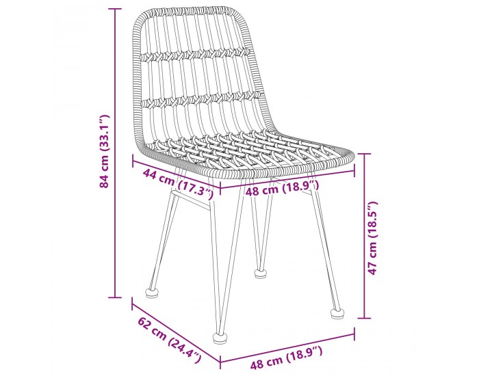 Sonata H 5 Частен Градински Трапезарен Комплект Черен Полиестер