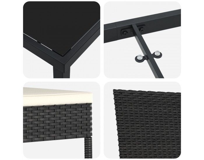 Sonata H 5 Часов Комплект за Открито Хранене Черен Полиратан