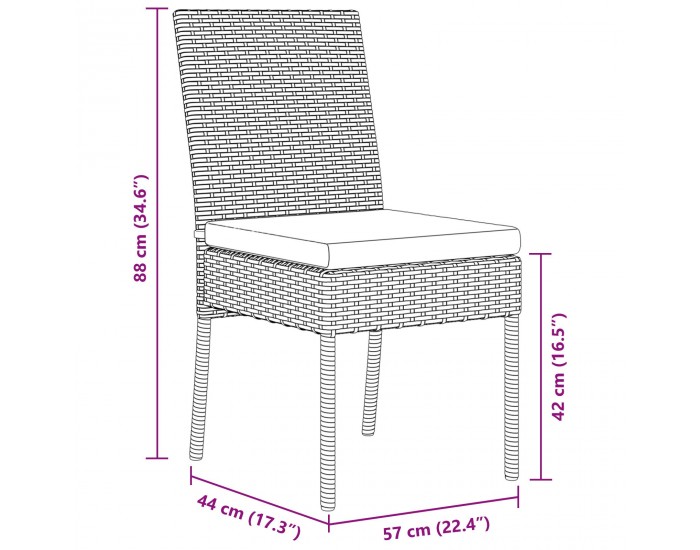 Sonata H 5 Часов Комплект за Открито Хранене Черен Полиратан