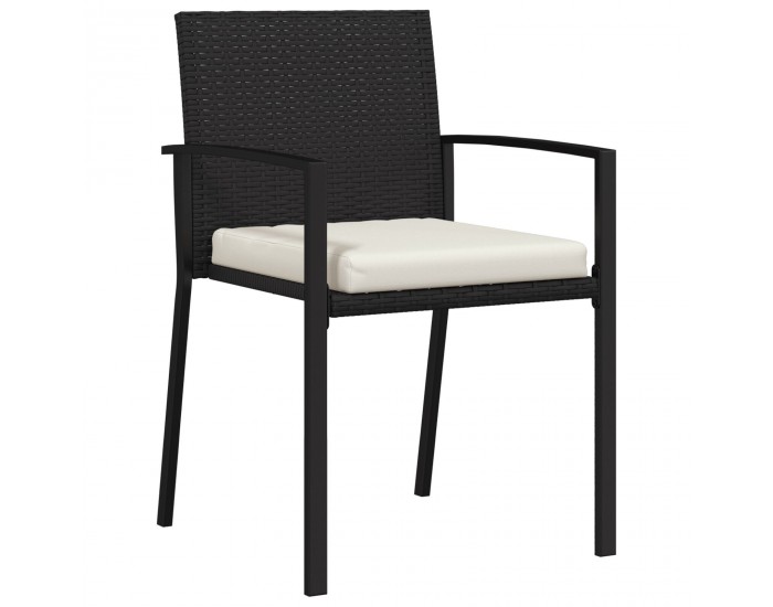 Sonata H 5 Частен комплект градински трапезни столове черен поли ратан