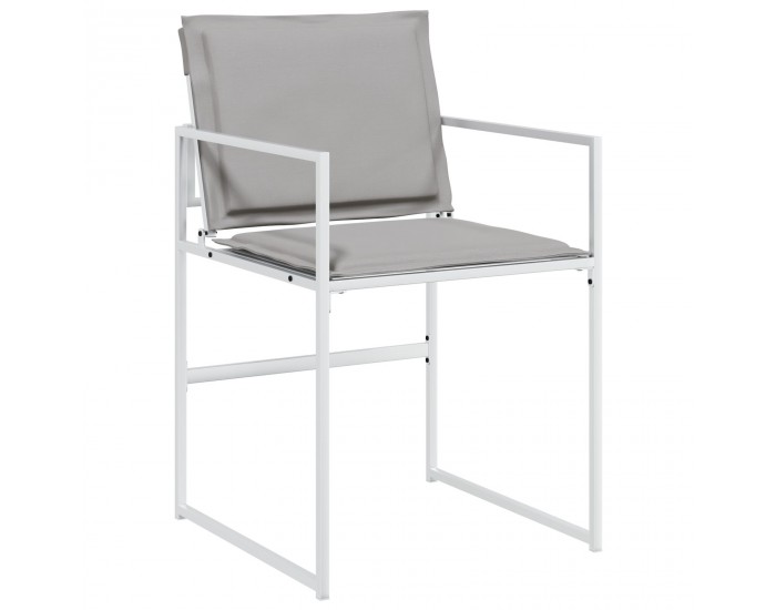 Sonata H 5 Часовен градински трапезарен комплект с възглавници Бяло текстилно и стомана