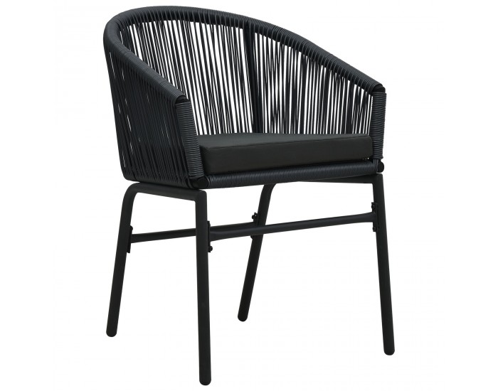 Sonata H 5 части градински трапезарен комплект Черен поли ратан