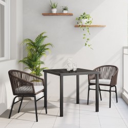 Sonata H 3 части градински трапезен комплект кафяв полиратан - Комплекти за външни условия