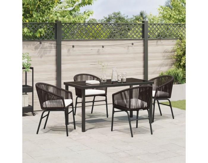 Sonata H 5 Часова градинска трапезария кафяв поли ратан