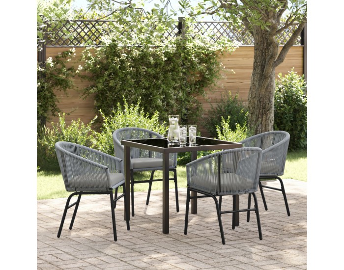 Sonata H 5 Часова градинска трапезария сив Полиратан