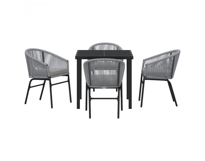 Sonata H 5 Часова градинска трапезария сив Полиратан