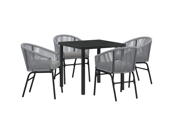 Sonata H 5 Часова градинска трапезария сив Полиратан