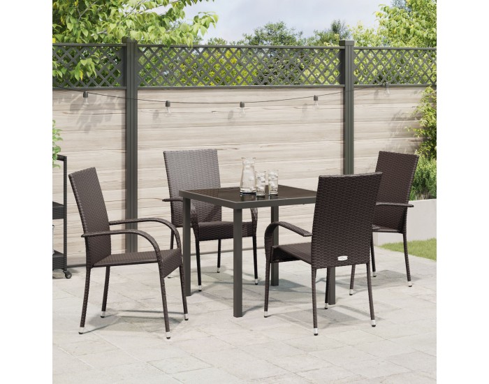 Sonata H 5 Частен Комплект за Градинско Хранене Кафяв Полие Ратан