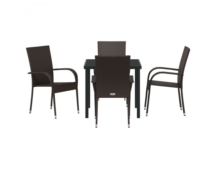 Sonata H 5 Частен Комплект за Градинско Хранене Кафяв Полие Ратан