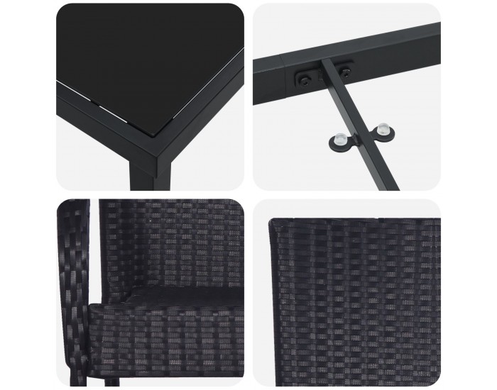 Sonata H 5 Частен комплект за хранене Черен полиратан