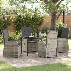 Sonata H 5 Часова Градинска Трапезария с Възглавници Сиво Полиротан - Sonata H