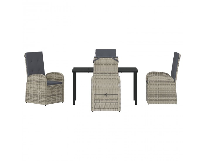 Sonata H 5 Часова Градинска Трапезария с Възглавници Сиво Полиротан