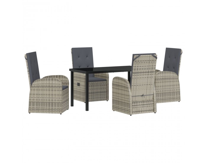 Sonata H 5 Часова Градинска Трапезария с Възглавници Сиво Полиротан