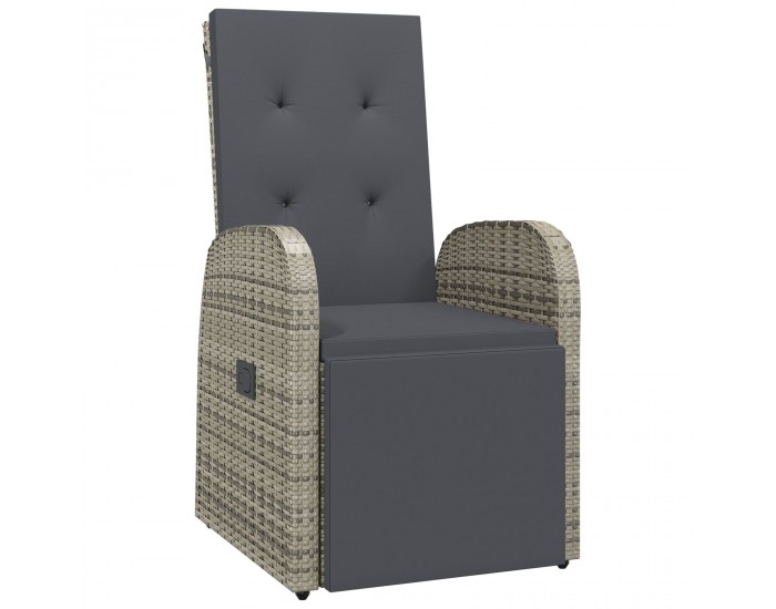 Sonata H 5 Частен комплект за градинска трапезария с възглавници Сиво Полиратан