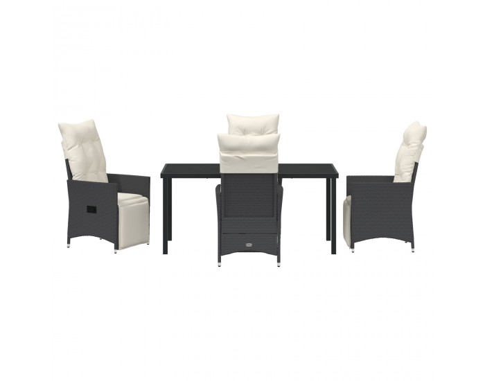 Sonata H 5 Частен градински комплект със възглавници Черен полиратан