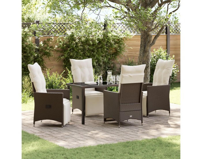 Sonata H 5 частен комплект за градина с възглавници Кафяв полиратан