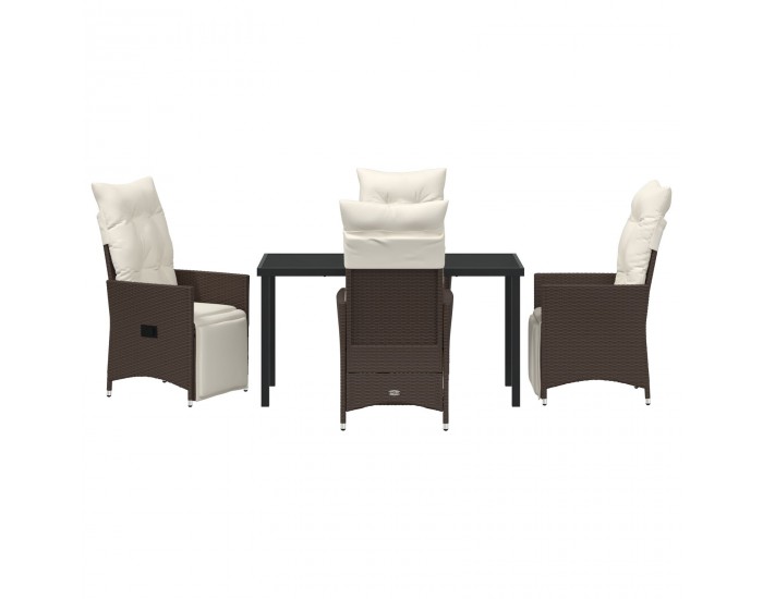 Sonata H 5 частен комплект за градина с възглавници Кафяв полиратан