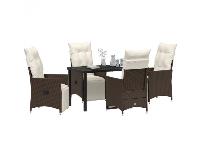 Sonata H 5 частен комплект за градина с възглавници Кафяв полиратан