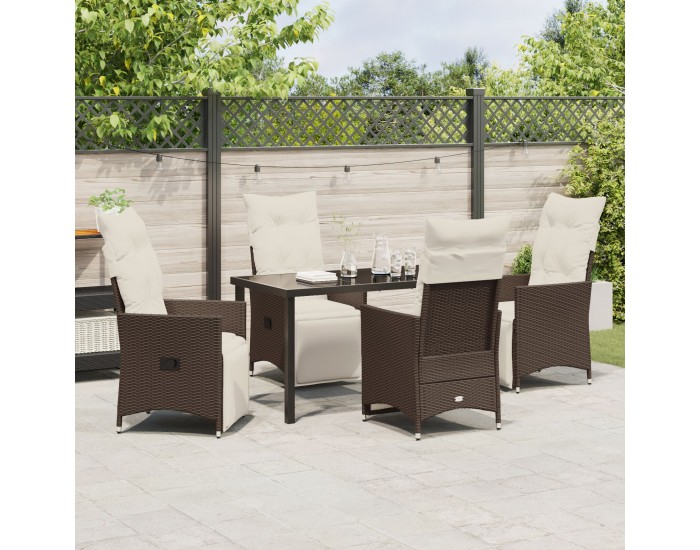 Sonata H 5 частен комплект за градина с възглавници Кафяв полиратан