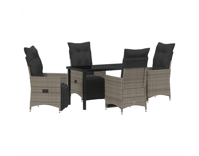 Sonata H 5 частен комплект за хранене в градината с възглавници сив полиратан