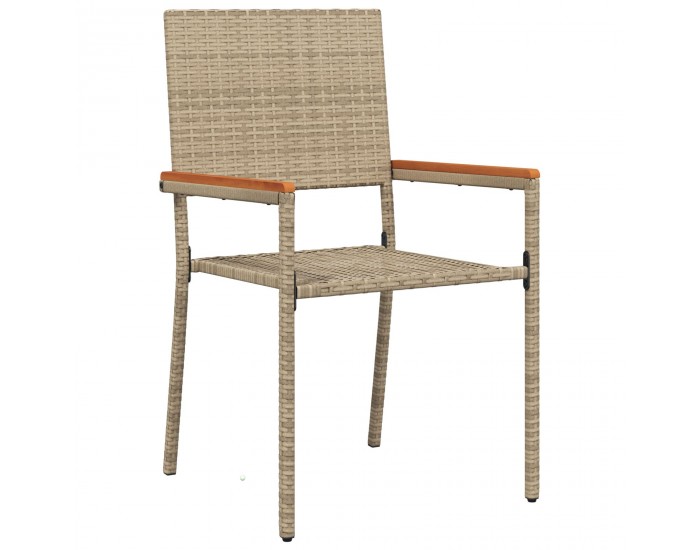 Sonata H 5 Частен Градински Трапезен Комплект Бежова Полирана Ратан