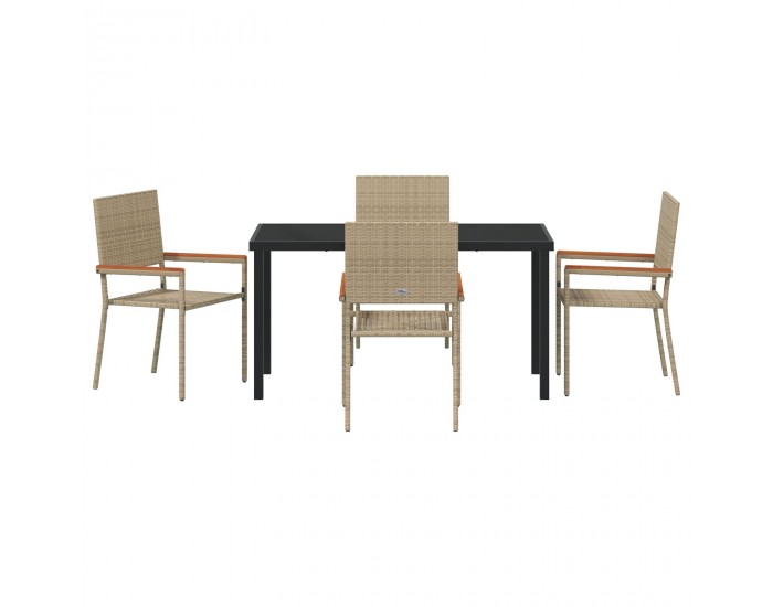 Sonata H 5 частен комплект за градинско хапване Бежова полиратанова