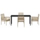 Sonata H 5 части градински трапезен комплект с възглавници Бежов полиране
