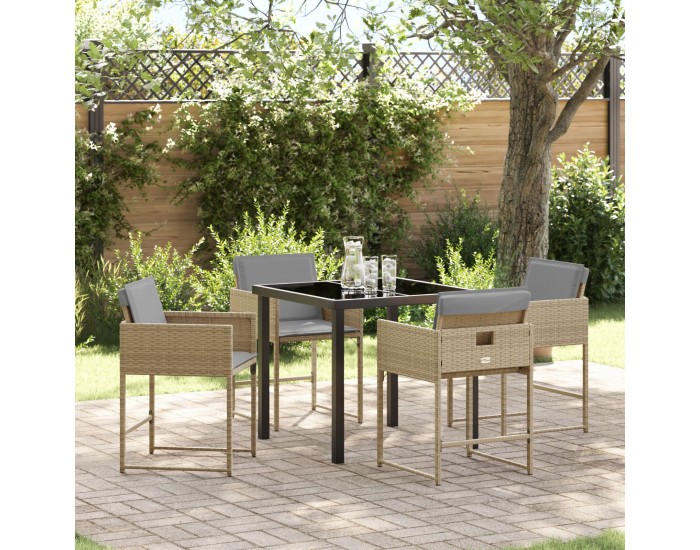 Sonata H 5 Частен комплект градинска трапезария с възглавници Бежов Полиратан