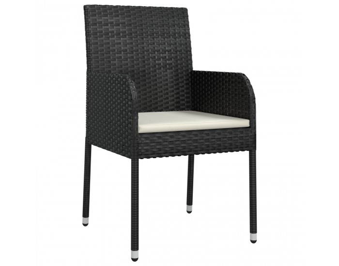 Sonata H 5-частов комплект за хранене в градината с възглавници Черен полиратан