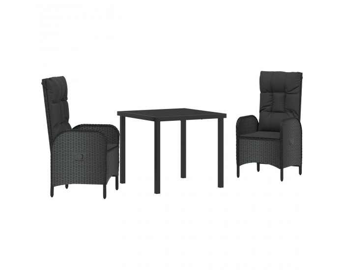 Sonata H 3 Часова Градинска Трапезария Черен Полиратан