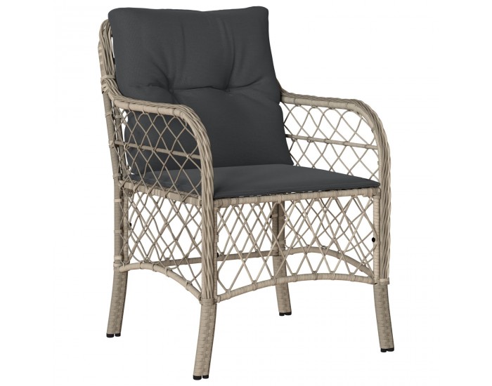 Sonata H 5 Часова Комплект Градинска Трапеза с Възглавници Светло Сив Полиратан