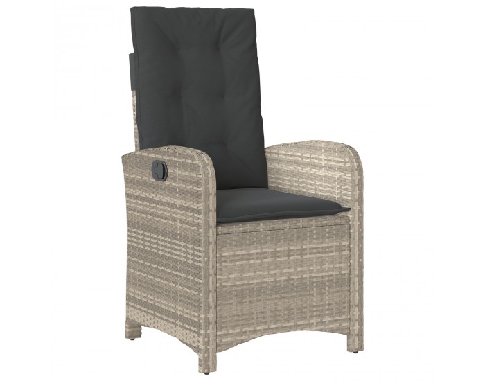 Sonata H 3 Членен комплект за хранене за градина с възглавници в светлосив поли ротан