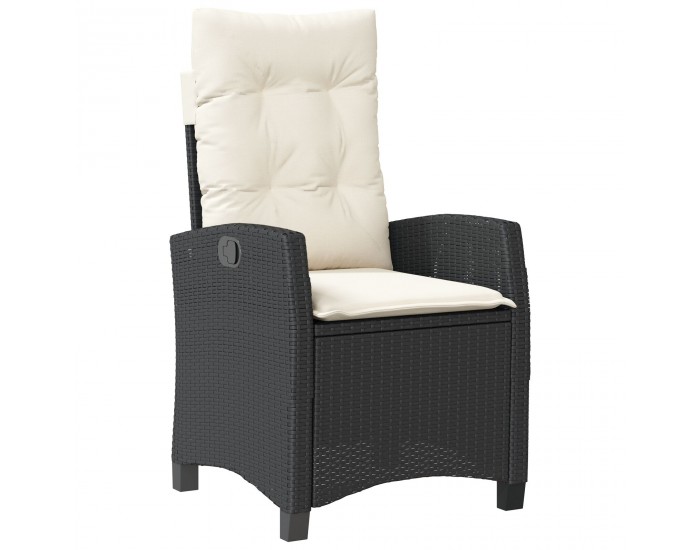 Sonata H 5 Часов Комплект Градинска Трапеза с Възглавници Черен Полирана ратан