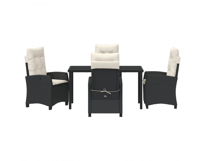 Sonata H 5 части градински комплект с възглавници Черен полиратан