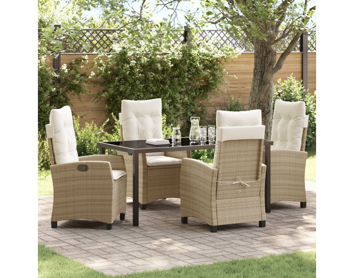 Sonata H 5 Частен комплект градинска мебел с възглавници, бежов полиратан