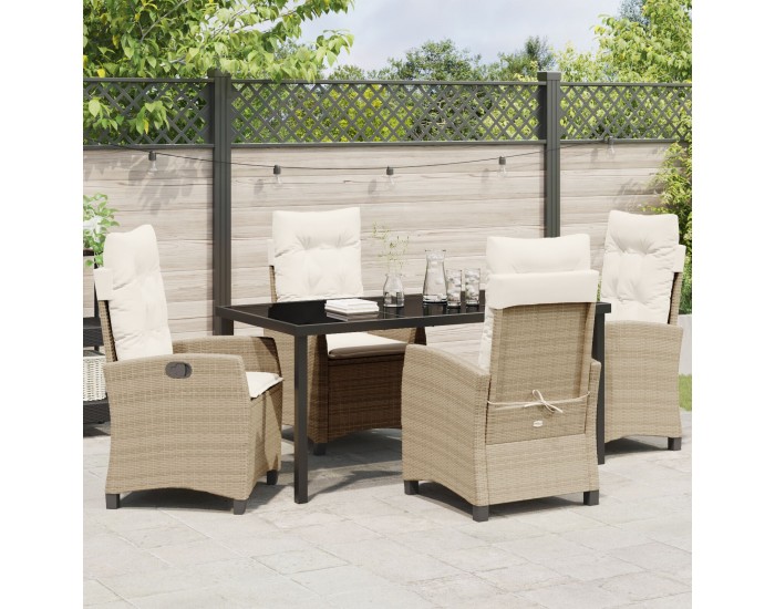 Sonata H 5 Частен комплект градинска мебел с възглавници, бежов полиратан