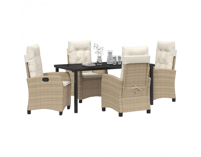 Sonata H 5 Частен комплект градинска мебел с възглавници, бежов полиратан
