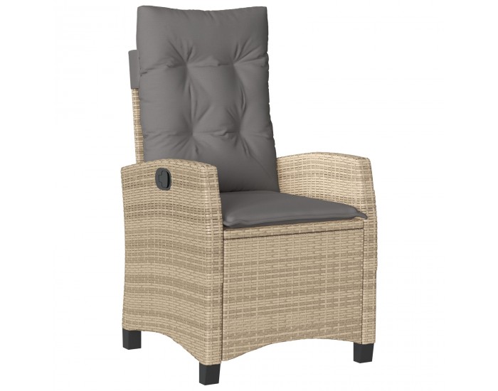 Sonata H 5 Членен комплект за градинска трапезария с възглавници, Бежов полиротан