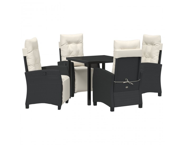 Sonata H 5 Частен Комплект Градинска Трапезария Черен Полиратан